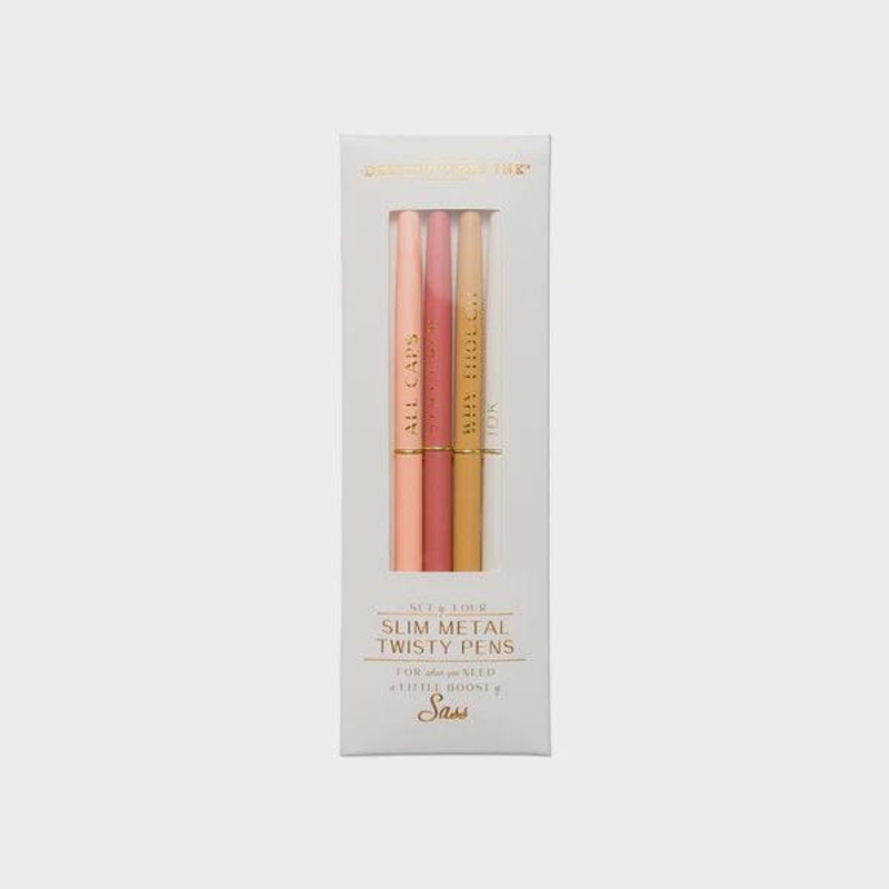 Slim Metal Twisty Pens - Sass Set