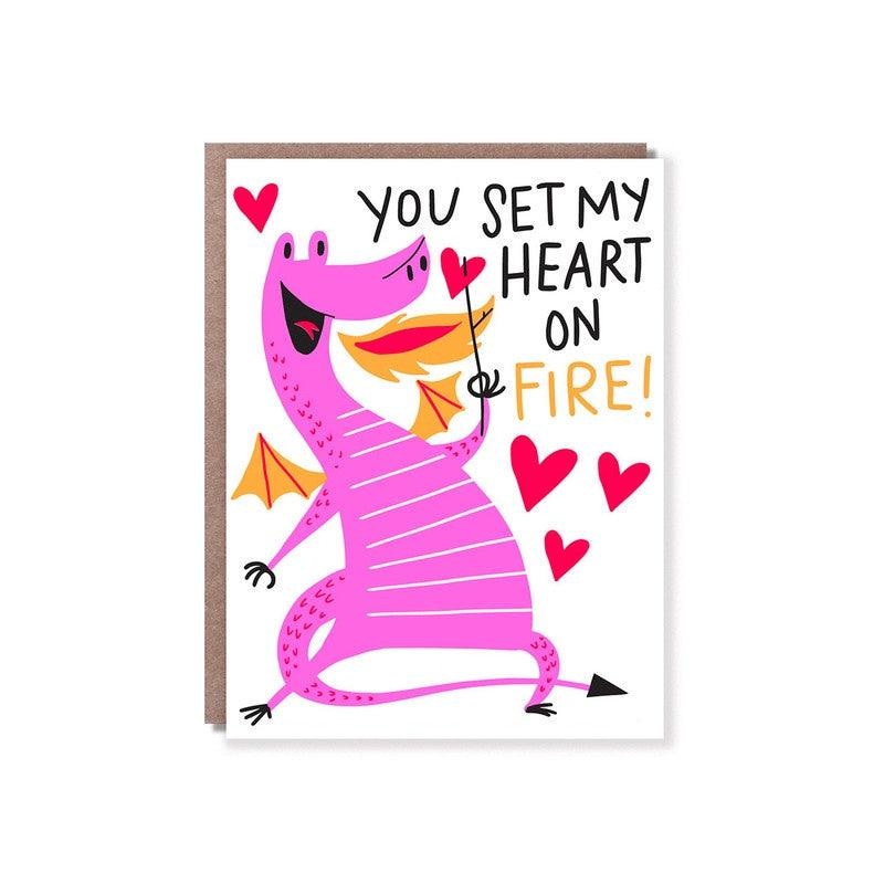 Hello Lucky - Single Card - Heart On Fire