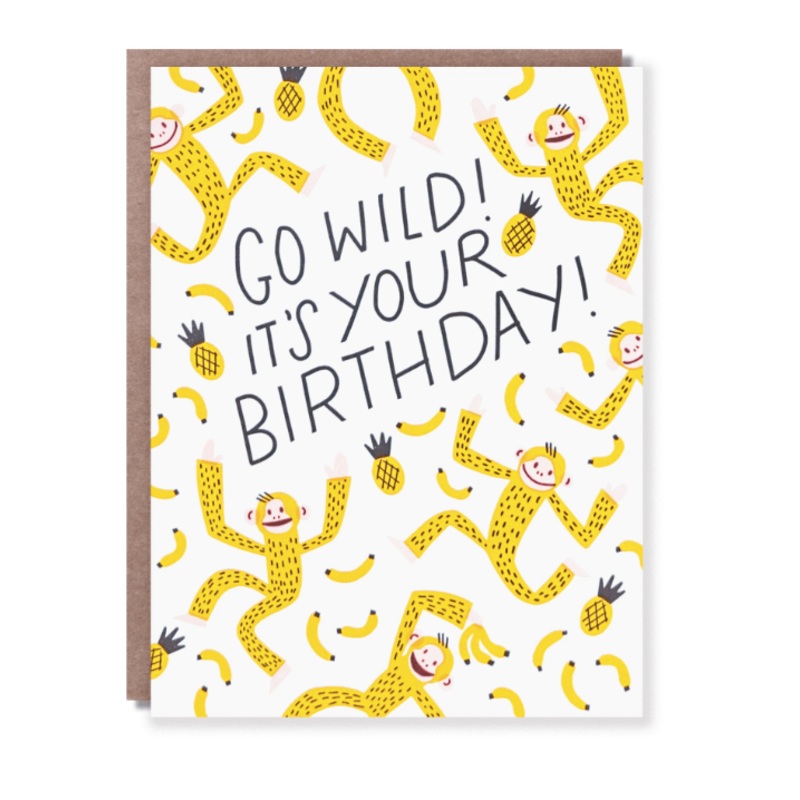 Hello Lucky - Single Card - Monkey Birthday