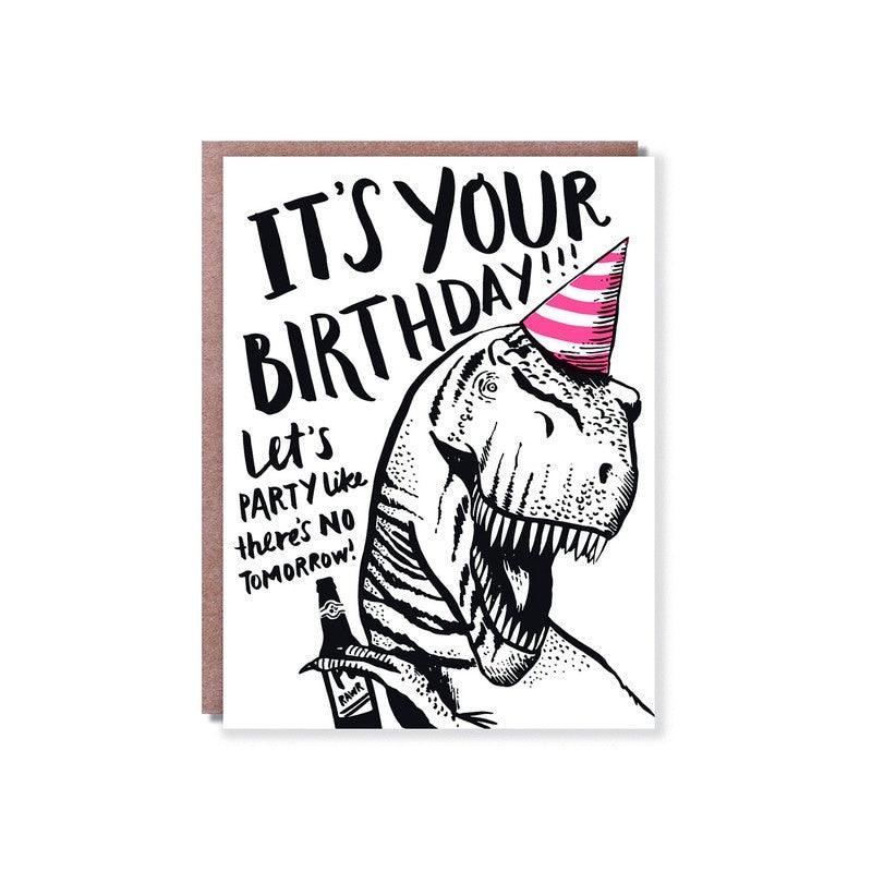 Hello Lucky - Single Card - T-Rex Birthday