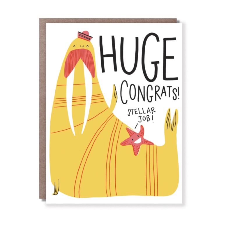 Hello Lucky - Single Card - Walrus Congrats