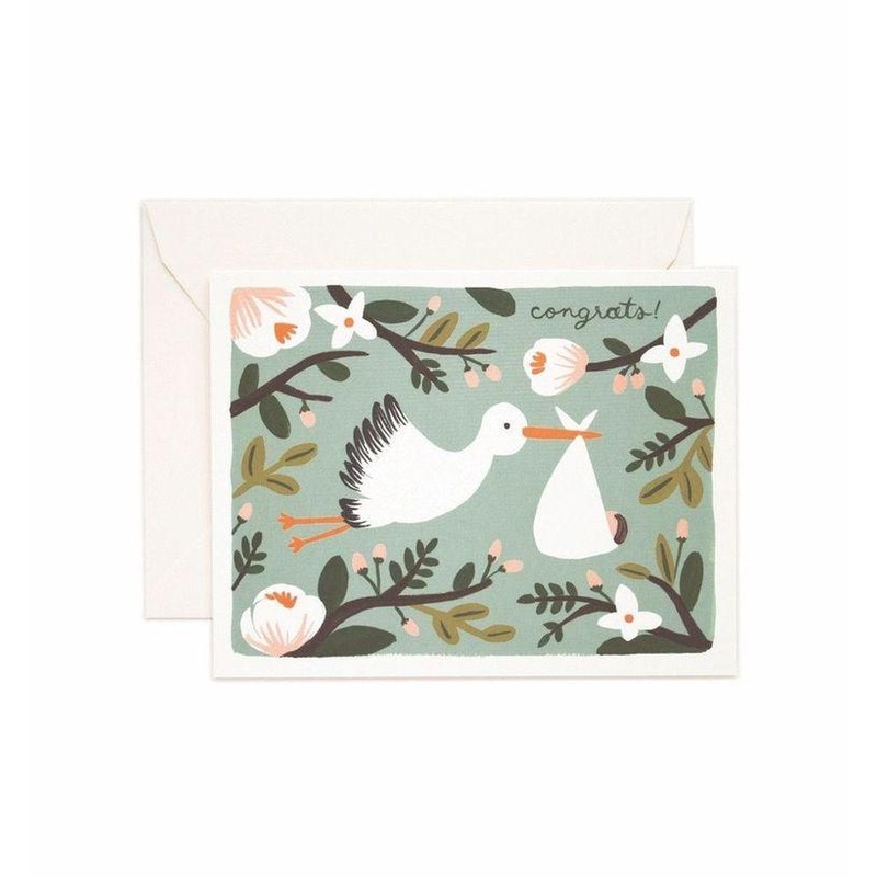 Rifle Paper Co - Single Card - Congratulations Stork