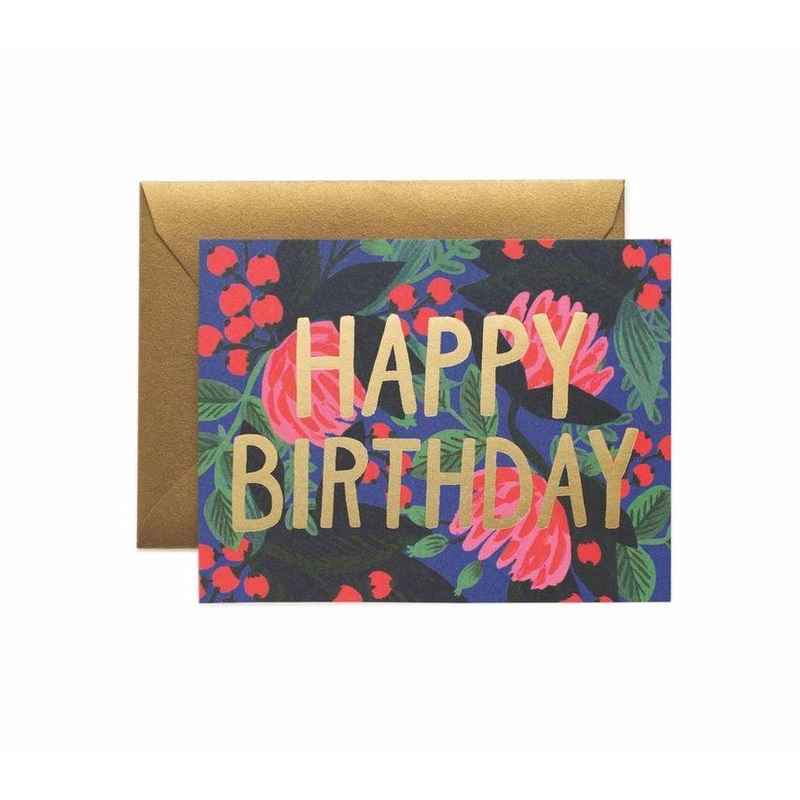 Rifle Paper Co - Single Card - Floral Foil Birthday