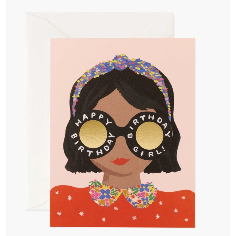 Rifle Paper Co - Single Card - Headband Birthday Girl