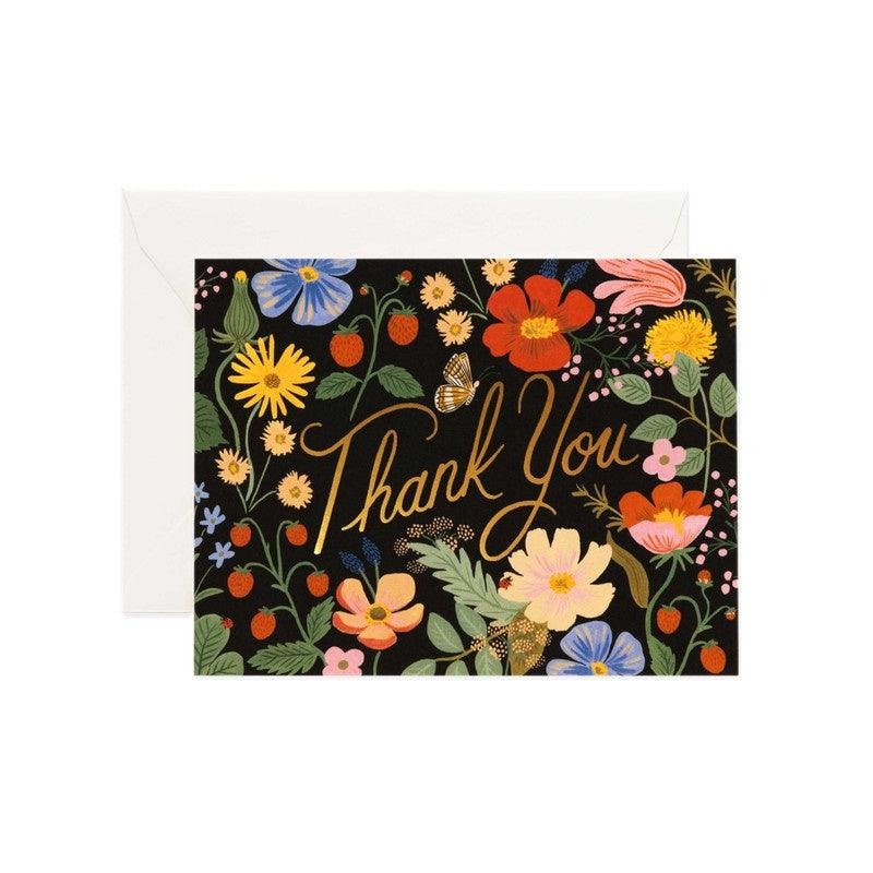 Rifle Paper Co - Single Card - Strawberry Fields Thank You