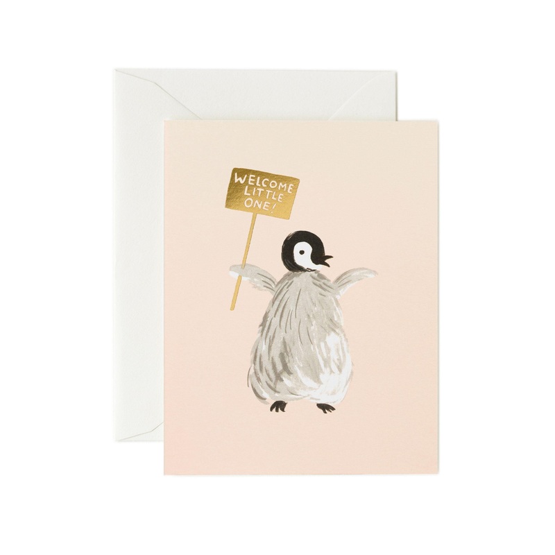 Rifle Paper Co - Single Card - Welcome Penguin