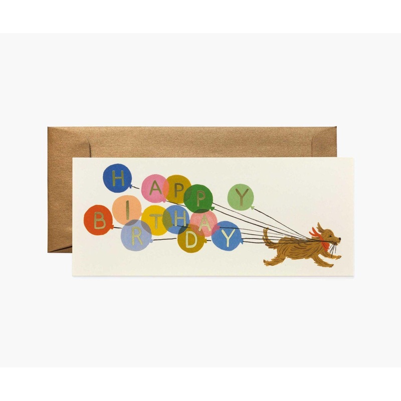 Rifle Paper Co - Single Long Card - Balloon Birthday