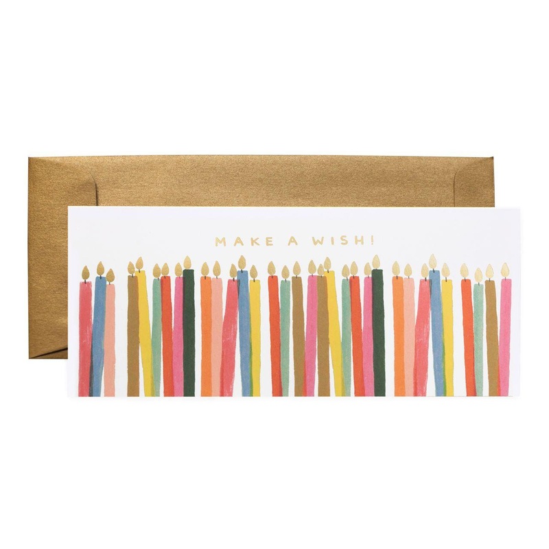 Rifle Paper Co - Single Long Card - Make A Wish Candles