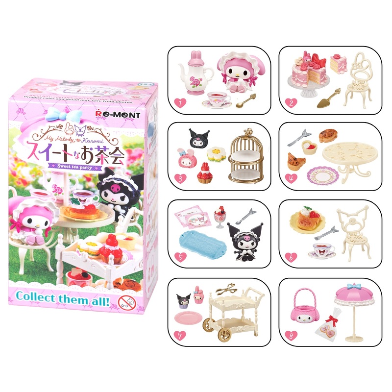 Re-Ment My Melody & Kuromi Sweet Tea Party Blind Box Figure Set