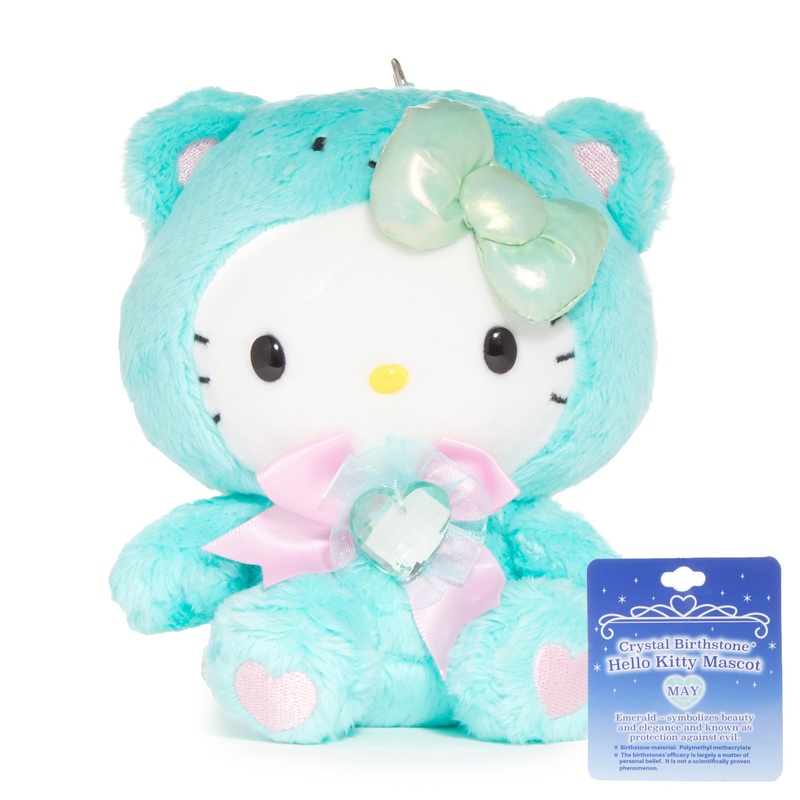 Hello Kitty Birthstone Mascot Keychain (May-Emerald)