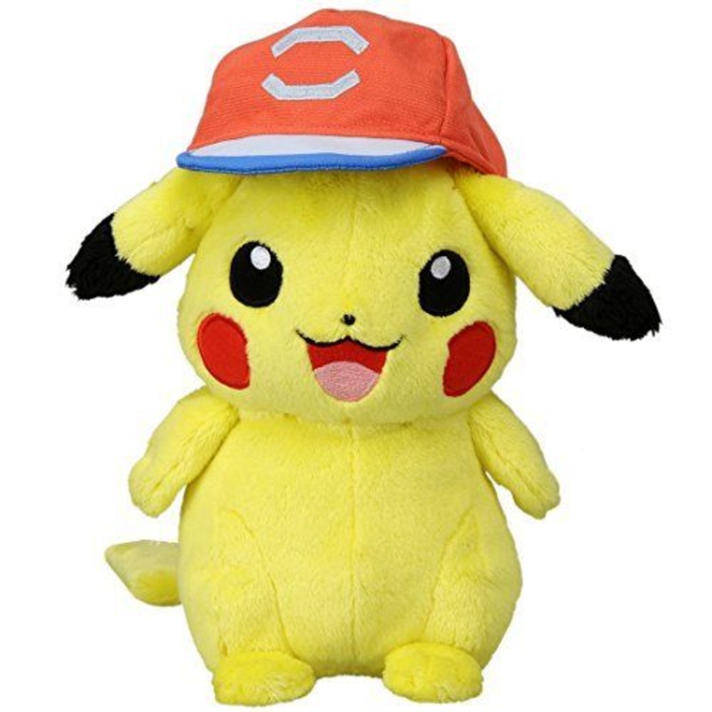Pokemon Plush Doll Ash Ketchum's Pikachu Alola Cap Ver Takara Tomy