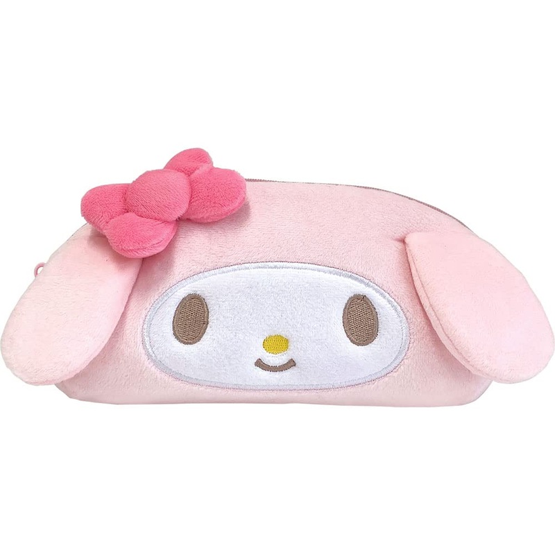 T'S Factory Sanrio My Melody Plush Face Pen Pouch Japan H9.7Xw19Xd5Cm