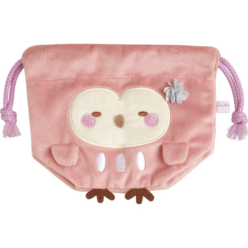 San-X Sumikkogurashi Owl Plush Mini Drawstring Bag CA26302