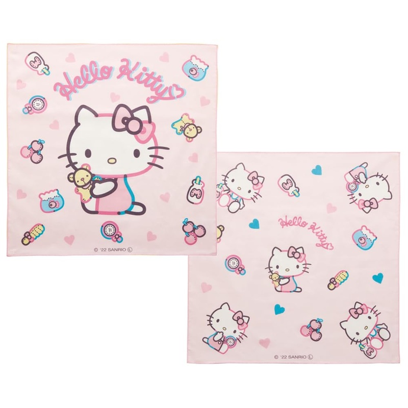 Skater Hello Kitty Children's Lunch Box Cloth and Plush Toy Set Sanrio KB4WN-A 2 Pieces