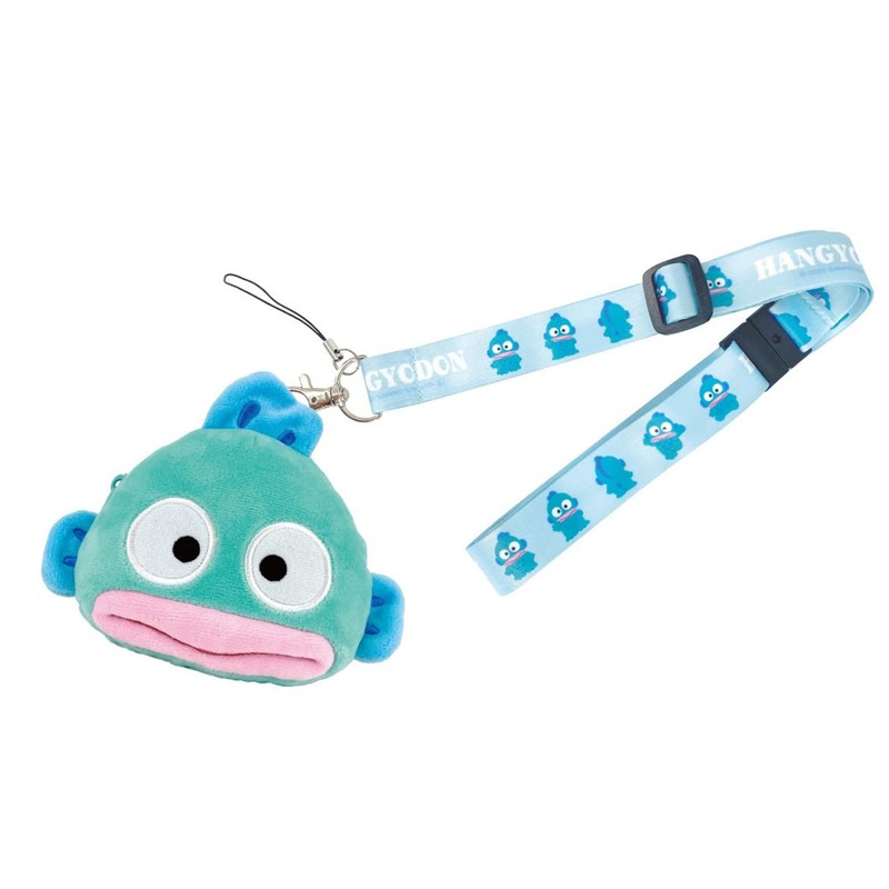 Sun Art Japan Sanrio Characters Hangyodon Plush Pouch Neck Strap Green Hg001 Grn