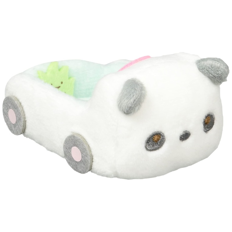 San-X Sumikkogurashi Sumikko Animal Park Hand-Held Plush Toy Panda Car