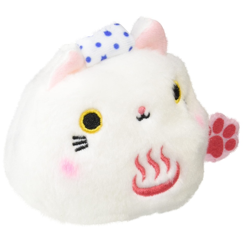 Sanei Boeki Stuffed Toy Cat Dango Hot Spring W7.5xD6xH7cm