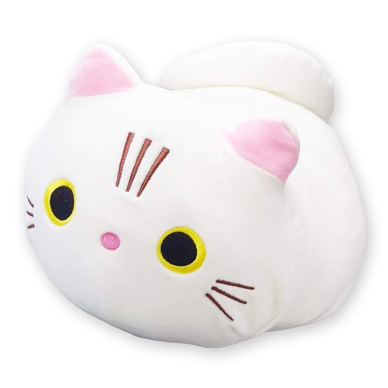 Cat Town Cute Dakimakura Fluffy Mochi Plush Cat Cushion White Japanese Stuffed Toys