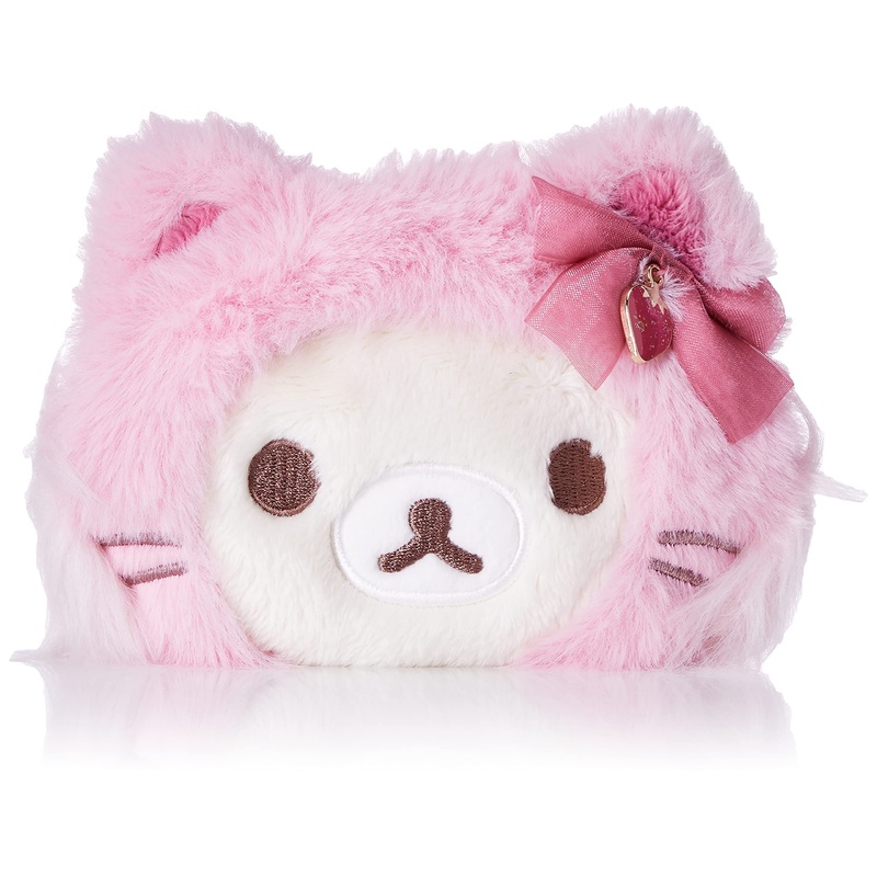 San-X Rilakkuma and Korilakkuma Strawberry Cat Plush Coin Case CK67301