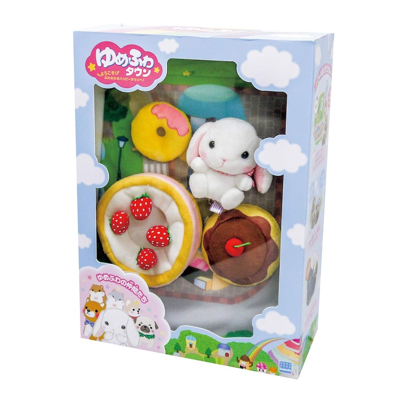 KAWADA Yf-025 Yume Fuwa Town Plush Doll Strawberry Cake & Cafeteria Set