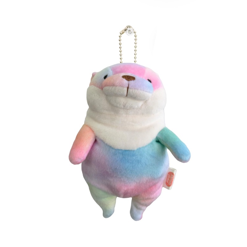 Shinada Global Mochi Kawauso Mini Rainbow Otter Plush Toy 7x5x14cm