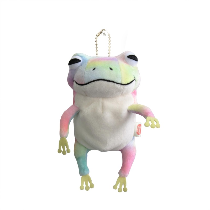 Shinada Global Mochi Series Mini 7x5x14 cm Plush Frog Rainbow Animal MOKR-0088R