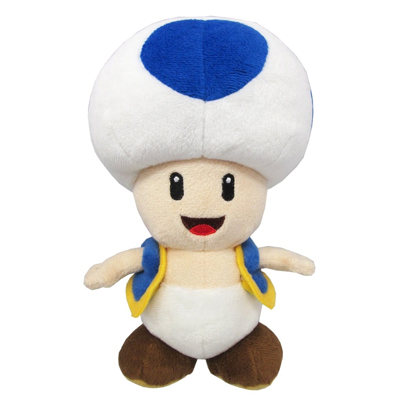 Sanei Boeki Super Mario All Star Blue Toad Plush Toy 20cm AC31