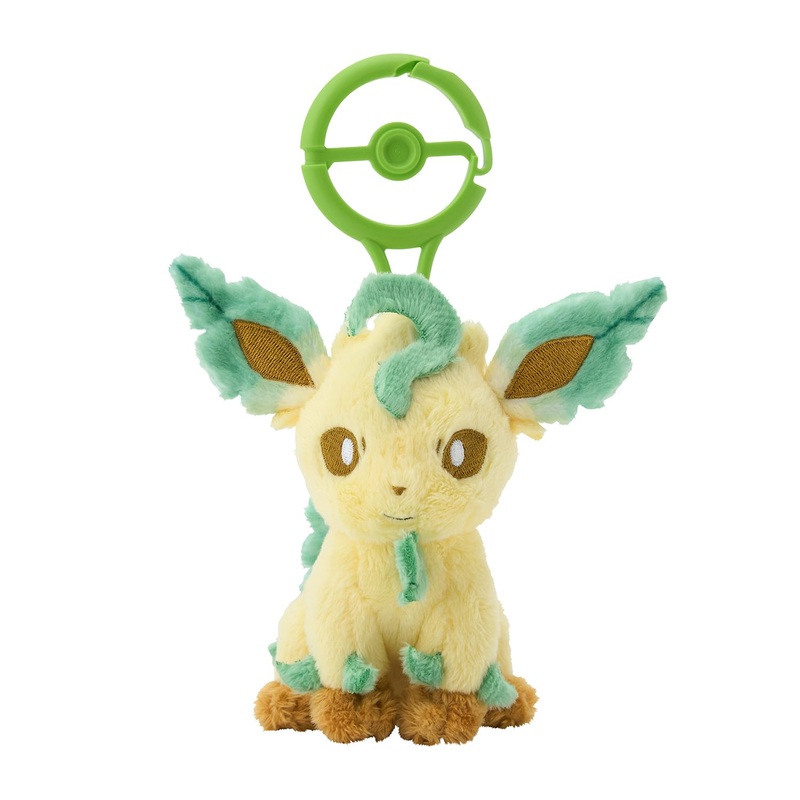 Pokemon Center Leafeon Plush Keychain with Carabiner - Original Japan Mascot