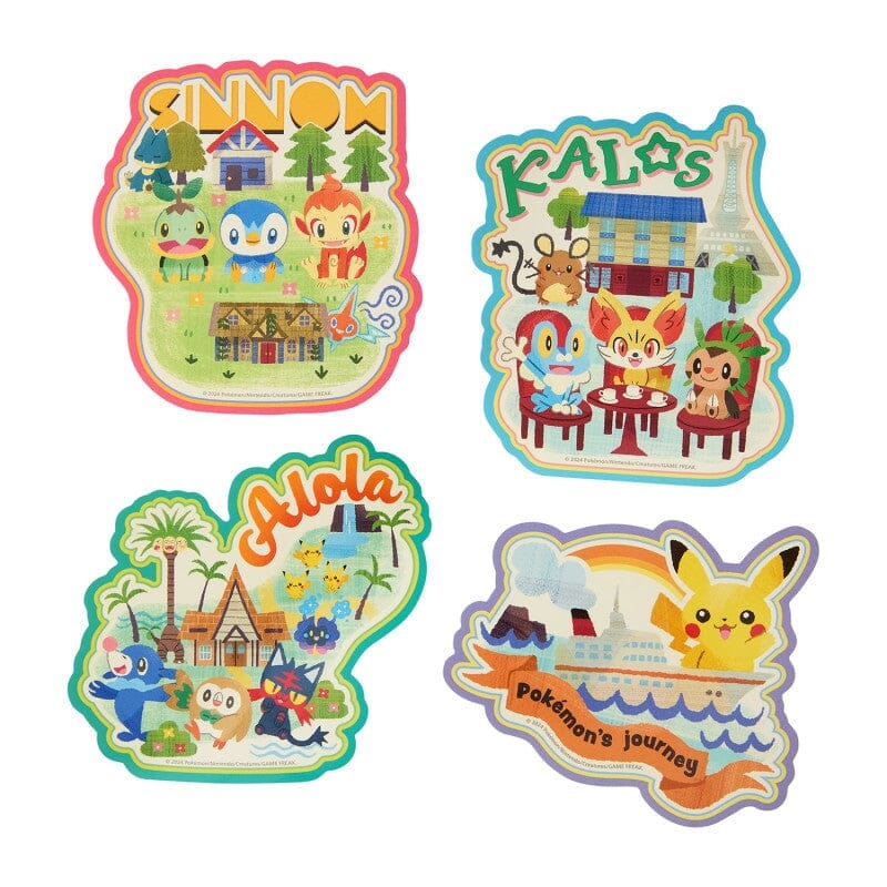 Pikachu Sticker With Alola, Kalos and Sinnoh Region (Set of 4) - Pokmon's Journey