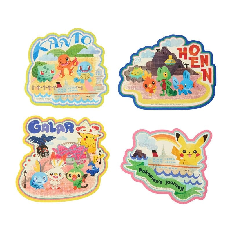 Pikachu Sticker With Kanto, Hoenn And Galar Region (Set of 4) - Pokmon's Journey