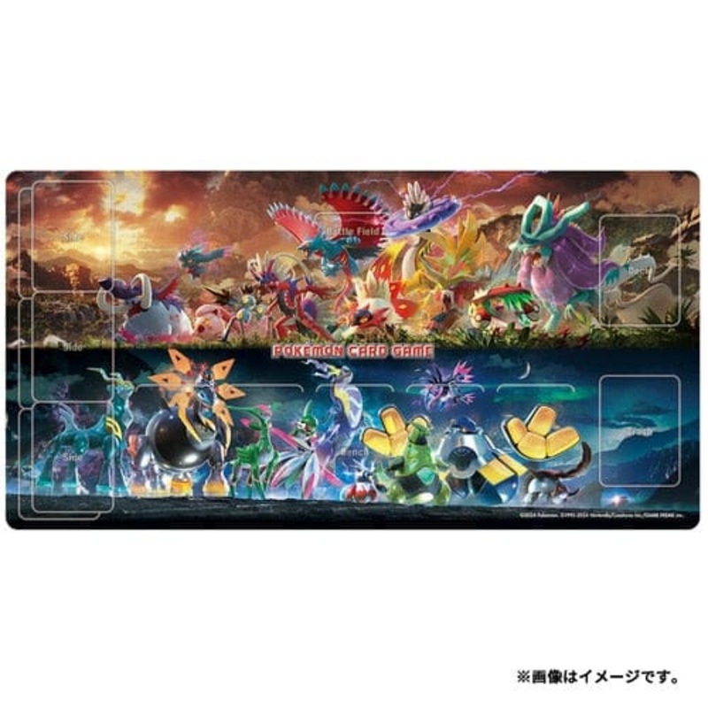 Rubber Playmat Ancient Roar and Future Flash - Pokmon Card Game Paradox Rift