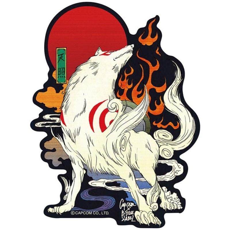 Amaterasu (Ukiyo-e Ver.) CAPCOMB-SIDE LABEL Sticker - kami