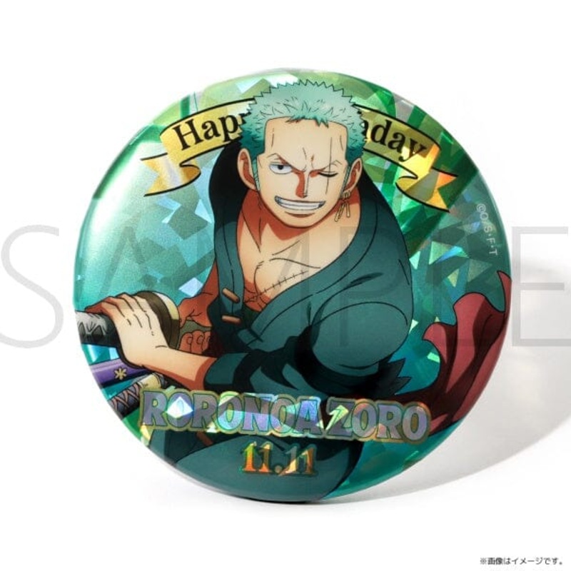 Roronoa Zoro Initial HBD (11.11) Hologram Tin Can Badge - ONE PIECE
