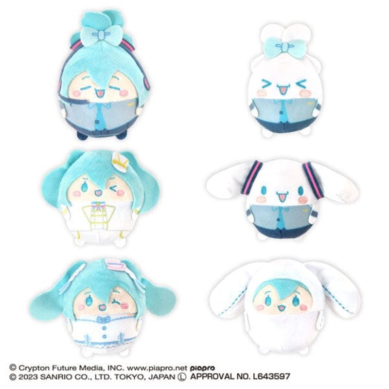 Hatsune Miku x Cinnamoroll Fuwakororin Plush (6Pack BOX)