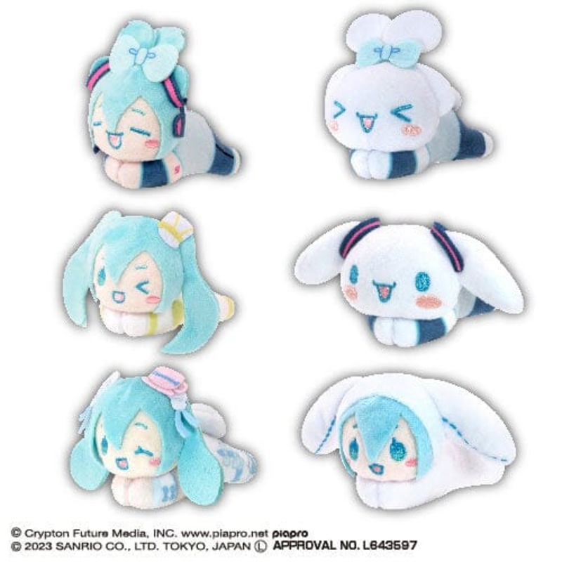 Hatsune Miku x Cinnamoroll Hug Chara Plush Collection (6Pack BOX)