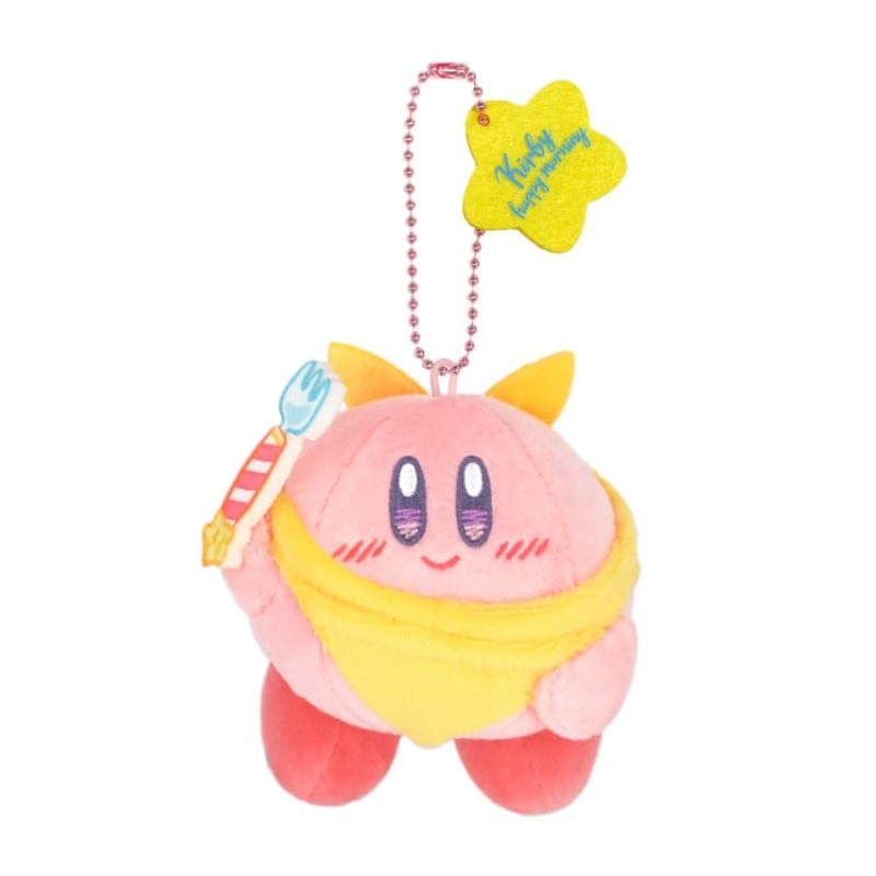 Kirby Mascot Plush Keychain KHM-04 Breakfast time! - Kirby's Happy Morning
