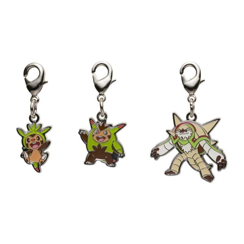 Chespin, Quilladin, Chesnaught - National Pokdex Metal Charm Keychain #650, #651, #652