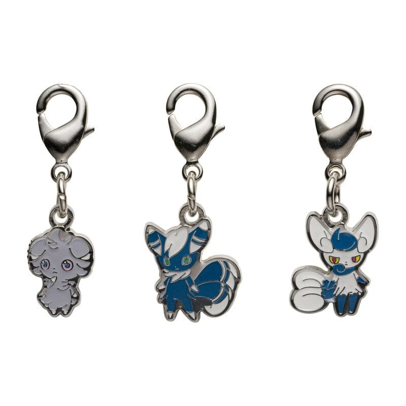 Espurr, Meowstic - National Pokdex Metal Charm Keychain #677, #678
