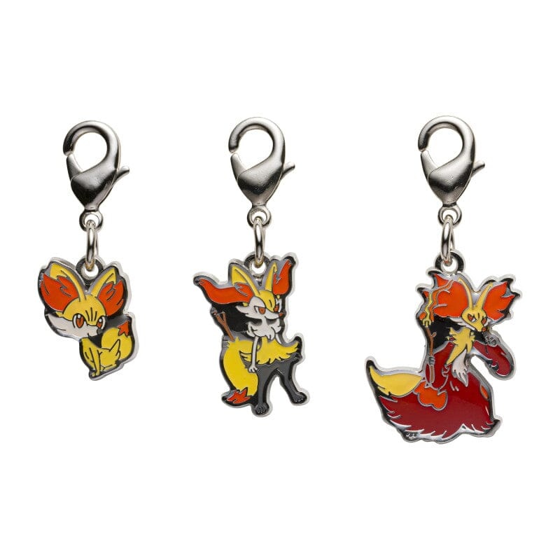 Fennekin, Braixen, Delphox - National Pokdex Metal Charm Keychain #653, #654, #655