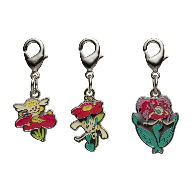 Flabb, Floette, Florges - National Pokdex Metal Charm Keychain #669, #670, #671