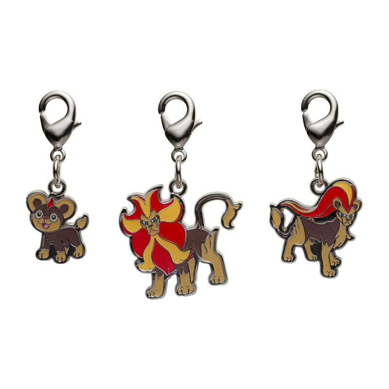 Litleo, Pyroar - National Pokdex Metal Charm Keychain #667, #668