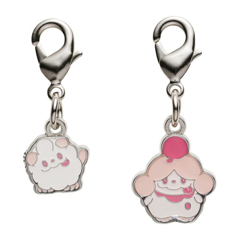Swirlix, Slurpuff - National Pokdex Metal Charm Keychain #684, #685