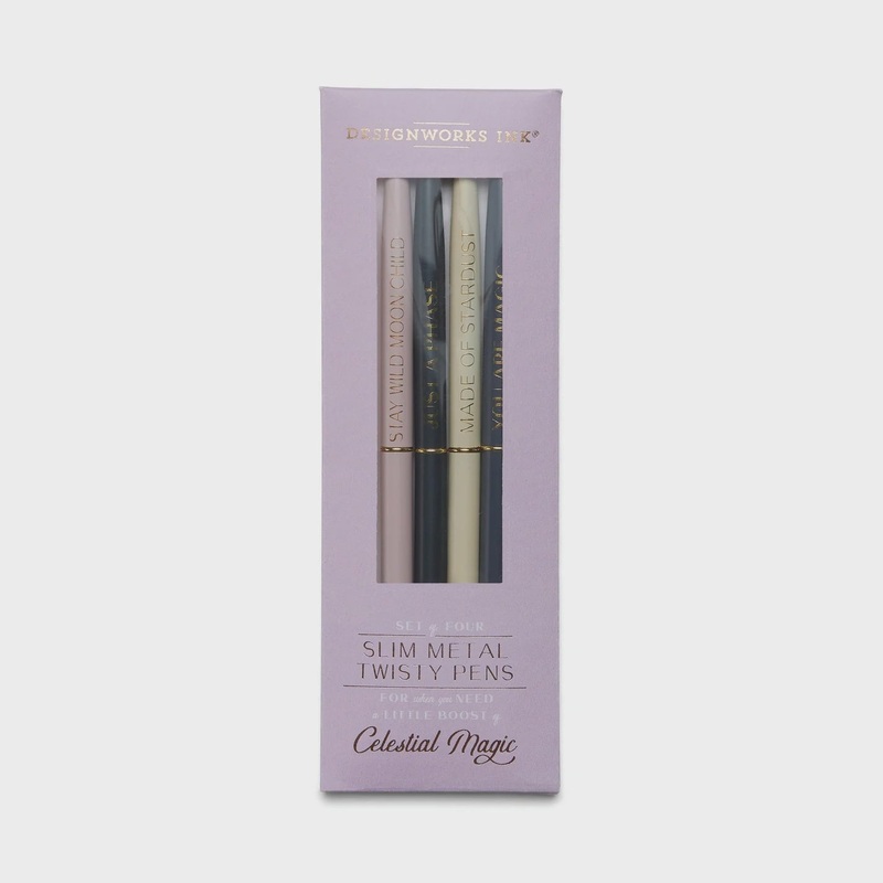 Twisty Slim Metal Pen Set - Celestial (Set of 4)
