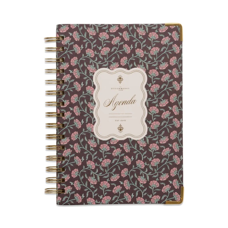 Undated 13 Month Perpetual Planner - Burgundy Vintage Floral