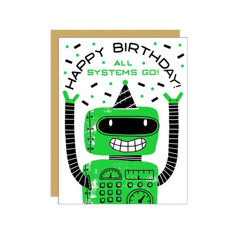 Hello Lucky - Single Card - Robo Birthday