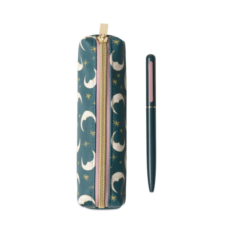 Pen & Pouch Set - Teal Moon