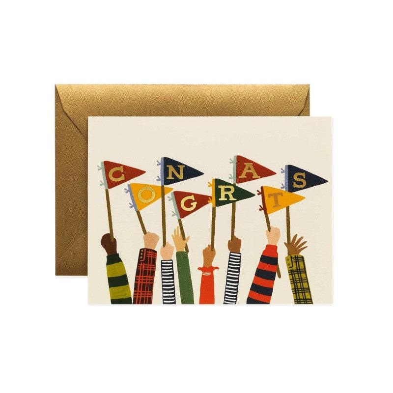 Rifle Paper Co - Single Card - Congrats Pennants