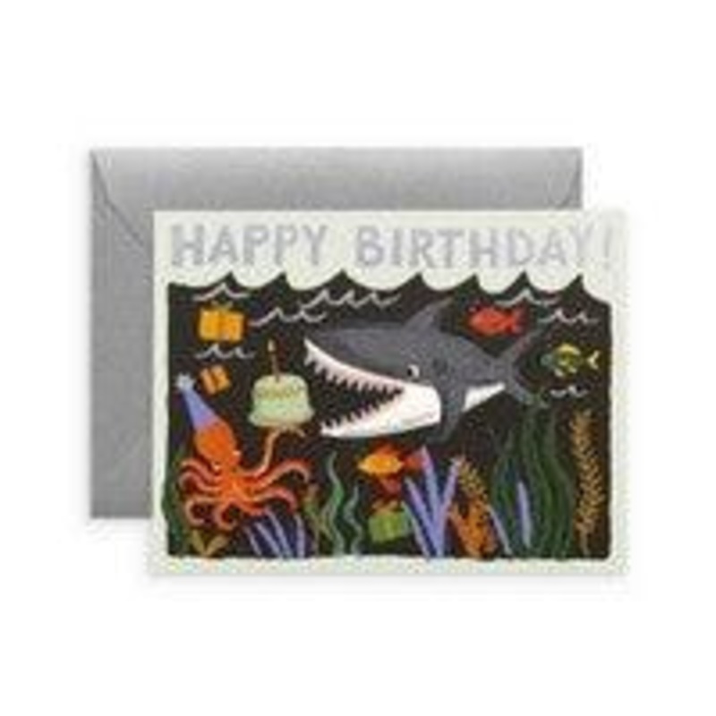 Rifle Paper Co - Single Card - Shark Birthday