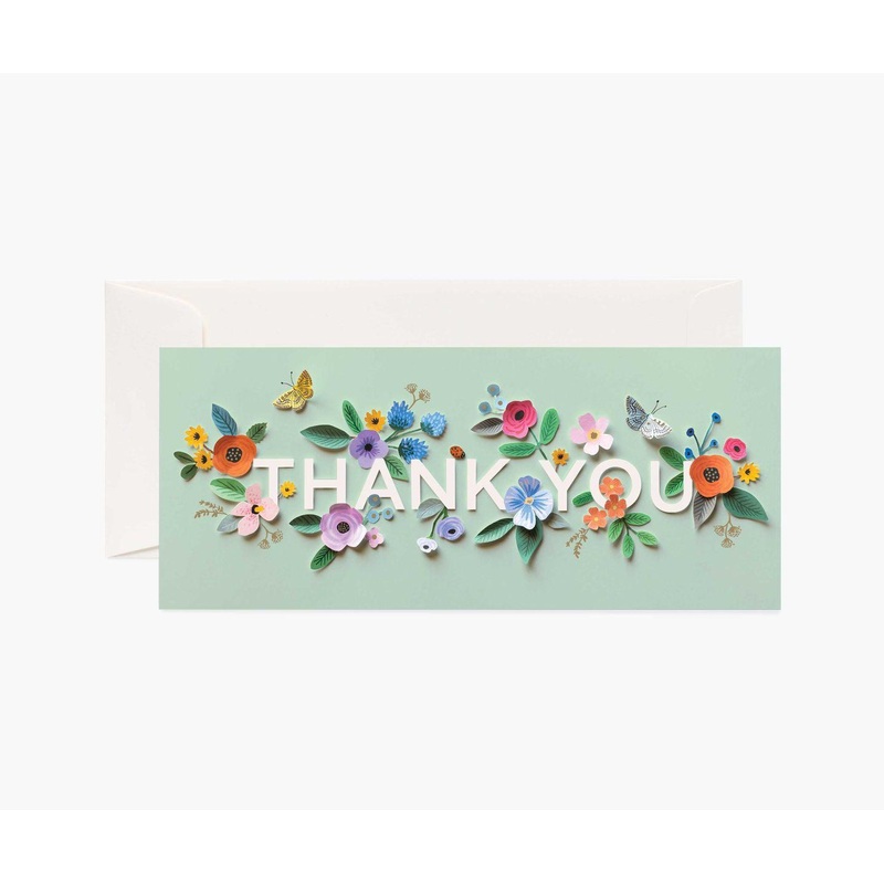 Rifle Paper Co - Single Long Card - Cut Paper Thank You