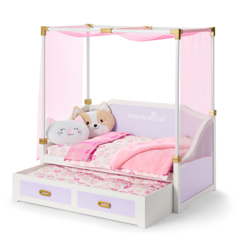 All Set for Sleepovers Canopy Bed for 18-inch Dolls